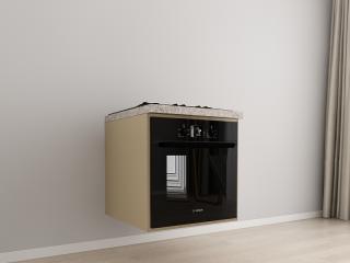 Corp Inferior 60 Adancime 57 pentru Cuptor Incorporabil - Evora MDF Cappuccino Lucios   Modul Bucatarie Suspendat Premium Configurabil - Hulgo Mobili