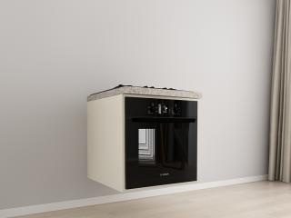 Corp Inferior 60 Adancime 57 pentru Cuptor Incorporabil - Evora MDF Crem Lucios   Modul Bucatarie Suspendat Premium Configurabil - Hulgo Mobili