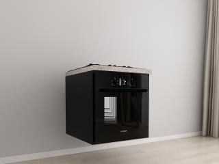 Corp Inferior 60 Adancime 57 pentru Cuptor Incorporabil - Evora MDF Negru Lucios   Modul Bucatarie Suspendat Premium Configurabil - Hulgo Mobili