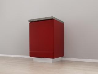 Corp Inferior 60 cu 1 Usa MDF Bordo Lucios - Blanca   Modul de Bucatarie Premium Configurabil - Hulgo Mobili