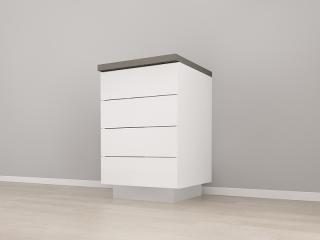 Corp Inferior 60 cu 4 Sertare MDF Alb Lucios - Blanca   Modul de Bucatarie Premium Configurabil - Hulgo Mobili