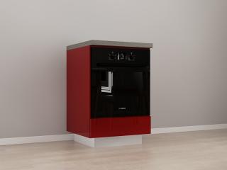Corp Inferior 60 pentru Cuptor Incorporabil MDF Bordo Lucios - Blanca   Modul de Bucatarie Premium Configurabil - Hulgo Mobili