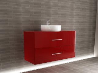 Corp Lavoar Baie EOS Suspendat 2 Sertare MDF Bordo Lucios 100x60x45 cm   Mobilier Baie Modern, Premium, Configurabil si Personalizabil - Hulgo Mobili