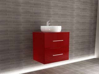 Corp Lavoar Baie EOS Suspendat 2 Sertare MDF Bordo Lucios 60x60x45 cm   Mobilier Baie Modern, Premium, Configurabil si Personalizabil - Hulgo Mobili