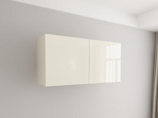 Corp Superior 120 Adancime 37 cu 2 Usi - Evora MDF Crem Lucios   Modul Bucatarie Suspendat Premium Configurabil - Hulgo Mobili