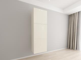 Corp Vertical 187 Adancime 37 cu 3 Usi - Evora MDF Crem Lucios   Modul Bucatarie Suspendat Premium Configurabil - Hulgo Mobili