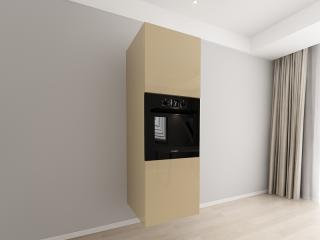 Corp Vertical 187 Adancime 57 pentru Cuptor Incorporabil si 2 Usi - Evora MDF Cappuccino Lucios   Modul Bucatarie Suspendat Premium Configurabil - Hulgo Mobili