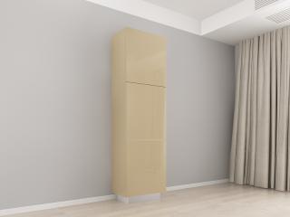 Corp Vertical 210 cu 3 Usi Adancime 37 MDF Cappuccino Lucios - Blanca   Modul de Bucatarie Premium Configurabil - Hulgo Mobili