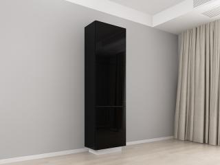 Corp Vertical 210 cu 3 Usi Adancime 37 MDF Negru Lucios - Blanca   Modul de Bucatarie Premium Configurabil - Hulgo Mobili