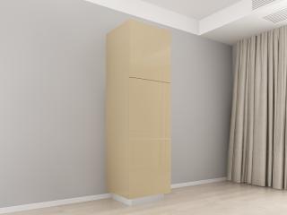 Corp Vertical 210 cu 3 Usi Adancime 57 MDF Cappuccino Lucios - Blanca   Modul de Bucatarie Premium Configurabil - Hulgo Mobili