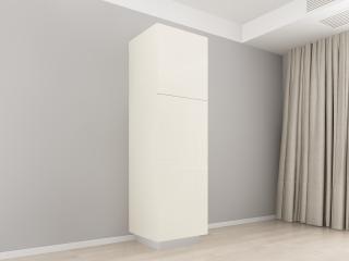 Corp Vertical 210 cu 3 Usi Adancime 57 MDF Crem Lucios - Blanca   Modul de Bucatarie Premium Configurabil - Hulgo Mobili