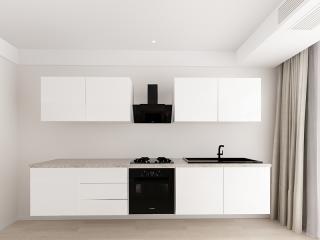 Evora 2 MDF Alb Lucios - Set Mobila Bucatarie Modulara Moderna MDF 3m Premium Configurabila Deschidere Prin Apasare Fara Manere Push to Open Design Integral Suspendat Personalizabil - Hulgo Mobili