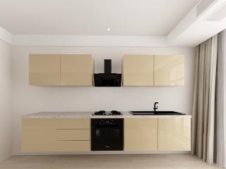 Evora 2 MDF Cappuccino Lucios - Set Mobila Bucatarie Modulara Moderna MDF 4.2m Premium Configurabila Deschidere Prin Apasare Fara Manere Push to Open Design Integral Suspendat Personalizabil - Hulgo M