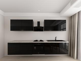 Evora 2 MDF Negru Lucios - Set Mobila Bucatarie Modulara Moderna MDF 3m Premium Configurabila Deschidere Prin Apasare Fara Manere Push to Open Design Integral Suspendat Personalizabil - Hulgo Mobili