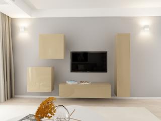 Set Mobila Living Quadro 4 MDF Cappuccino