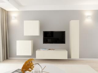 Set Mobila Living Quadro 4 MDF Crem