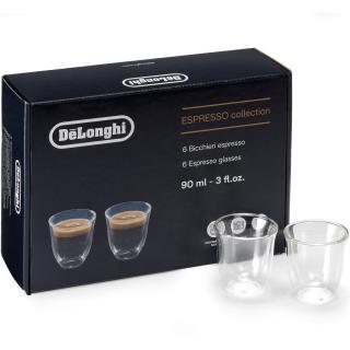 DeLonghi Espresso Collection set 6 pahare de sticla termorezistenta, perete dublu, 6x90ml