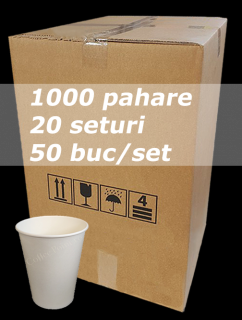 Pahar carton 8oz Alb JND bax 1000buc