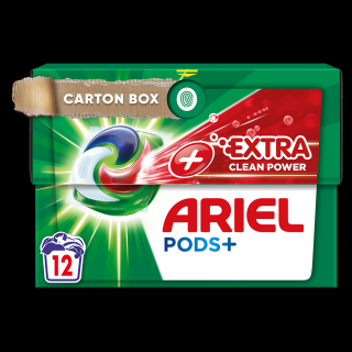 Ariel Detergent Capsule All in 1 PODS+, 12 buc, Extra Clean Power