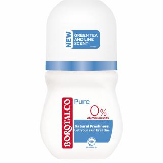Borotalco Deodorant Roll-on, Unisex, 50 ml, Pure Natural Freshness 0% Aluminium Salts