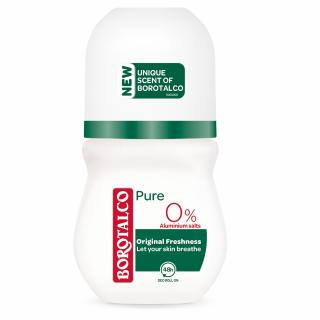 Borotalco Deodorant Roll-on, Unisex, 50 ml, Pure Original 0% Aluminium Salts