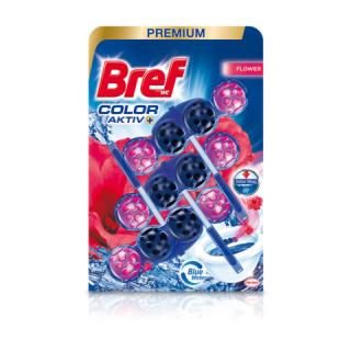 Bref Odorizant WC, 3 x 50 g, Premium Color Aktiv Flower