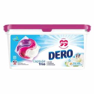 Dero Detergent capsule Trio, 35 buc, Iris alb si flori de Romanita