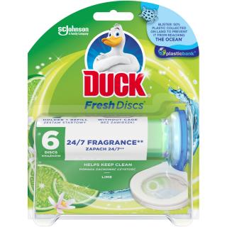 Duck Odorizant WC, 6 discuri, Fresh Discs Lime