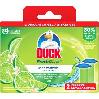 Duck Odorizant WC, rezerva, 12 discuri, Fresh Discs Lime