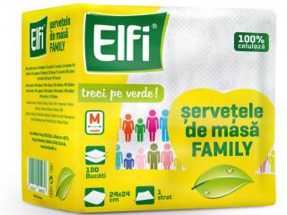 Elfi Servetele de masa, 1 strat, 100 buc, Family