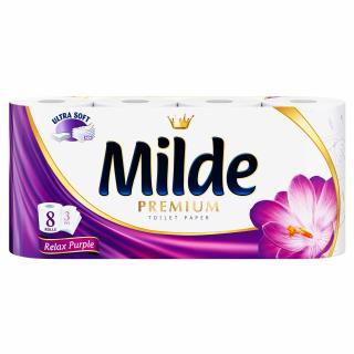 Milde Relax Purple Hartie igienica, 3 straturi, 8 role