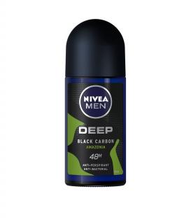 Nivea Deodorant Roll-on, Barbati, 50 ml, Deep Black Carbon Amazonia
