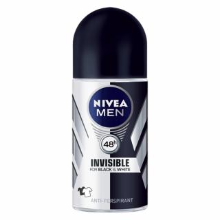Nivea Deodorant Roll-on, Barbati, 50 ml, Invisible Black  White