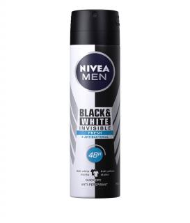 Nivea Deodorant spray, Barbati, 150 ml, Invisible Black  White Fresh