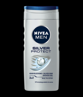 Nivea Gel de dus, Barbati, 500 ml, Silver Protect