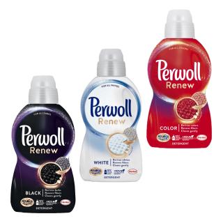 Pachet promo 3 x Perwoll Detergent lichid, 990 ml, 18 spalari, Renew Black  White  Color