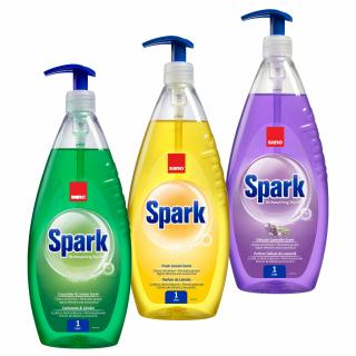 Pachet promo 3 x Sano Detergent pentru vase, 1 L, Spark Castravete  Lamaie  Lavanda