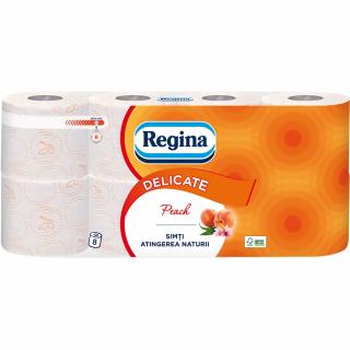 Regina Peach Hartie igienica, 3 straturi, 8 role