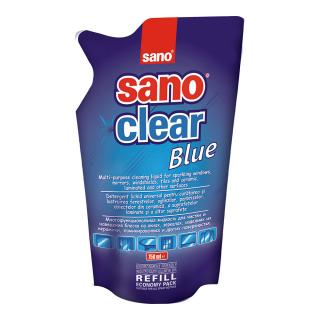 Sano Solutie curatat geamuri, Rezerva, 750 ml, Clear Blue