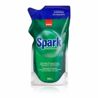 Sano Spark Detergent pentru vase, Rezerva, 500 ml, Castraveti