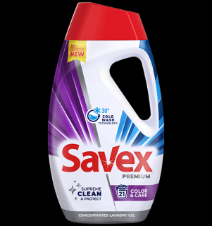 Savex Detergent lichid, 945 ml, 21 spalari, Premium Color  Care