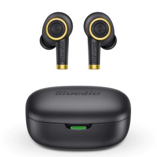 Casti bluetooth semi-in-ear Bluedio Particle cu cutie de incarcare si transport de 650mAh, Microfon, Bluetooth v5.0, VFT, Negru