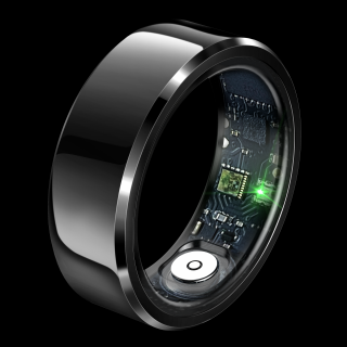 Inel iSEN R6 Smart Ring Black, HR, SpO2, Temperatura, Monitorizare somn, Multi Sport, Aplicatie dedicata: ECTRI, 18mAh, IP68