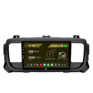 Navigatie Citroen Jumpy (2017+), Android 12, E-Octacore   2GB RAM + 32GB ROM, 9 Inch - AD-BGE9002+AD-BGRKIT348