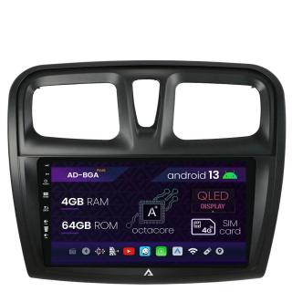 Navigatie Dacia Logan   Sandero, Android 13, A-Octacore   4GB RAM + 64GB ROM, 9 Inch - AD-BGA9004+AD-BGRKIT375