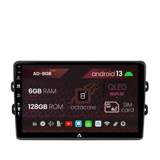 Navigatie Dacia Renault, Android 13, B-octacore   6GB RAM + 128GB ROM, 9 Inch AD-BGB9006-AD-BGRKIT383