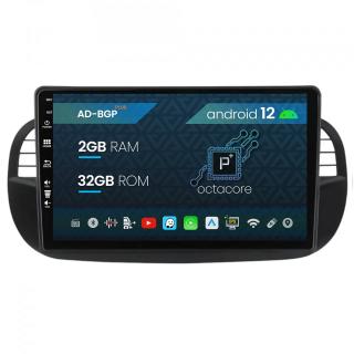 Navigatie Fiat 500 (2007-2014), Android 12, P-Octacore   2GB RAM + 32GB ROM, 9 Inch - AD-BGP9002+AD-BGRKIT362V3