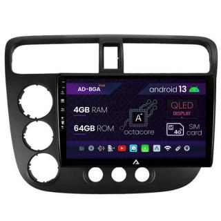 Navigatie Honda Civic (1998-2005), Android 13, A-Octacore   4GB RAM + 64GB ROM, 9 Inch - AD-BGA9004+AD-BGRKIT018