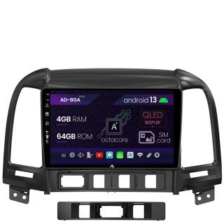 Navigatie Hyundai Santa Fe (2006-2012), Android 13, A-Octacore   4GB RAM + 64GB ROM, 9 Inch - AD-BGA9004+AD-BGRKIT210