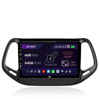 Navigatie Jeep Compass (2016+), Android 13, A-Octacore   4GB RAM + 64GB ROM, 10.1 Inch - AD-BGA10004+AD-BGRKIT287